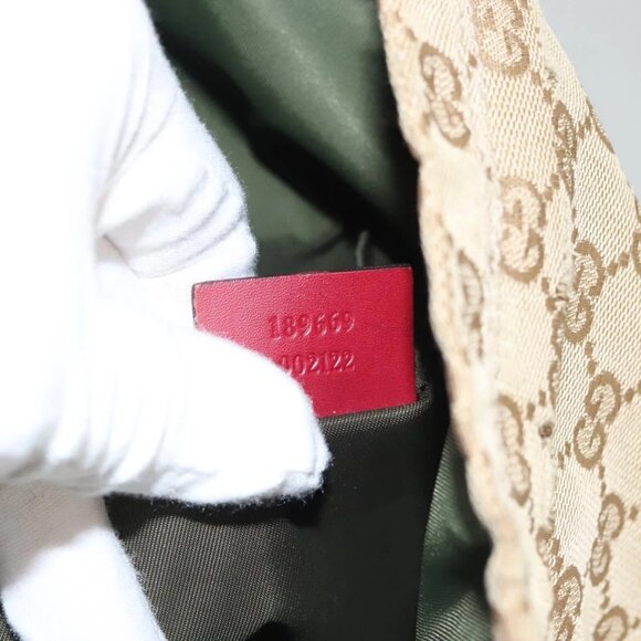 GUCCI GG Canvas Sherry Line Tote Bag Beige Red 189669 Auth BA1983 - Picture 10 of 16